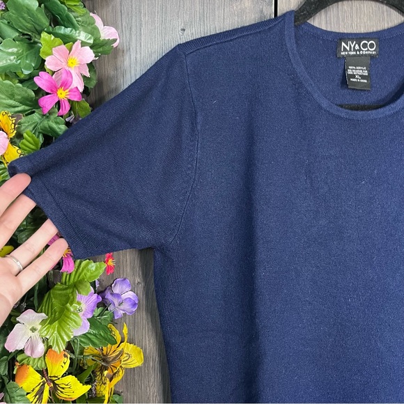 .!🌼3/$30🌼New York & Company Short Sleeve Sweater Top Size XL - Picture 8 of 14